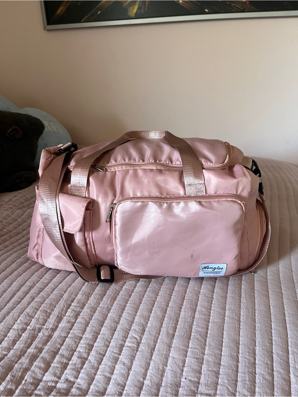 Pink Women's Duffel Bag - Spacious Travel & Gym Tote